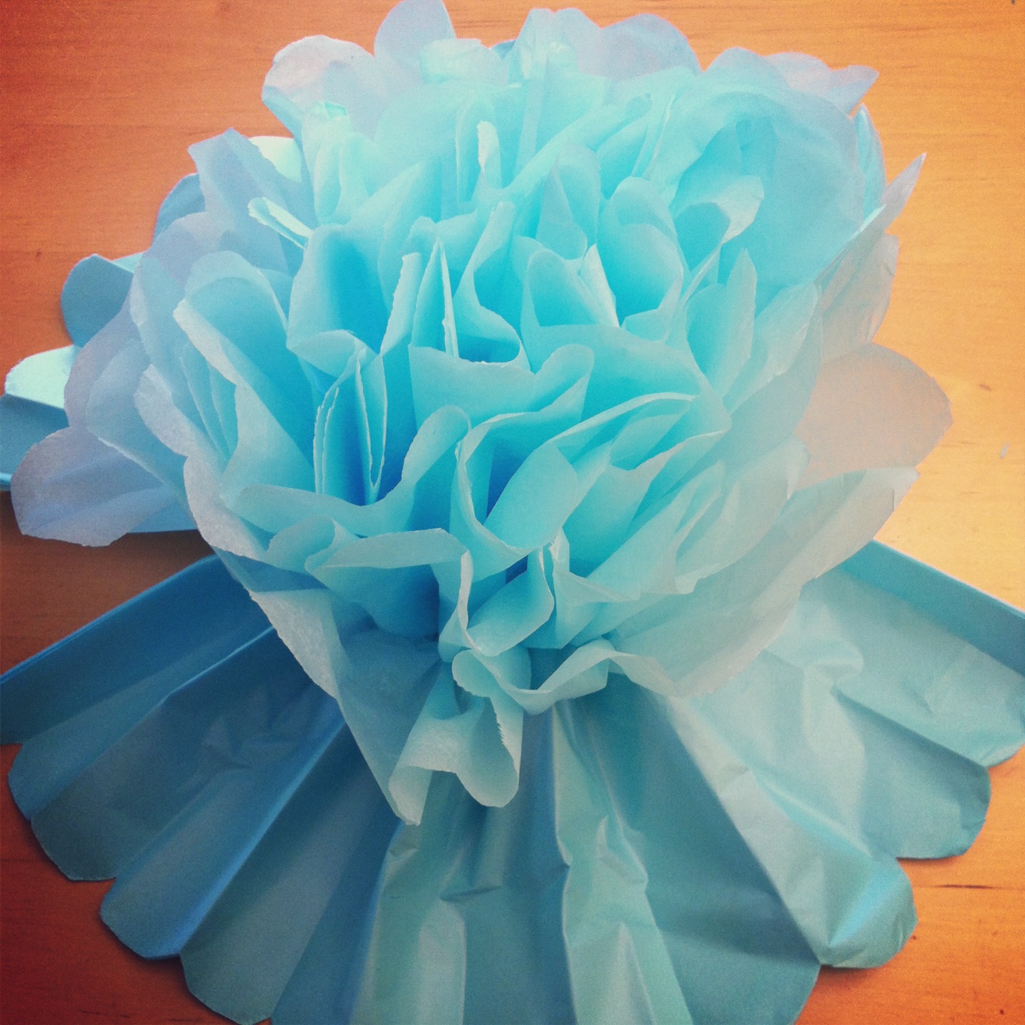 Diy giant tissue paper flowers tutorial 2 for 1.00 make beautiful birthday party decorations step 8