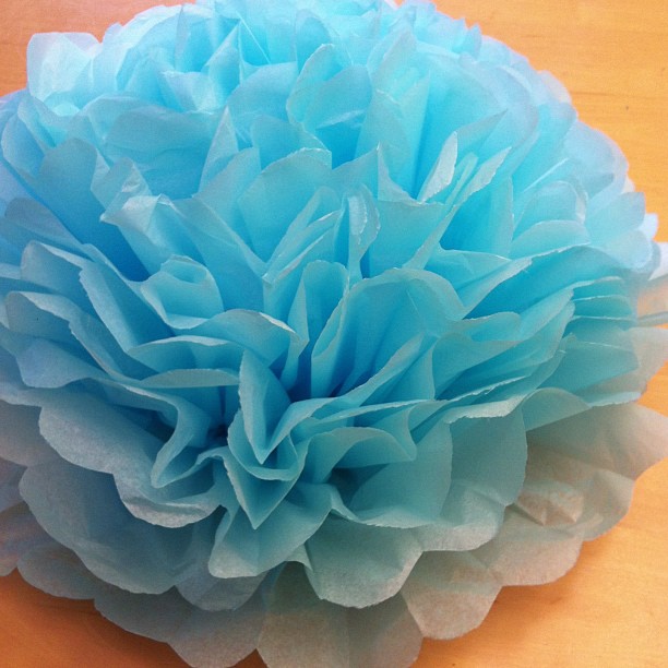 Diy giant tissue paper flowers tutorial 2 for 1.00 make beautiful birthday party decorations step 9