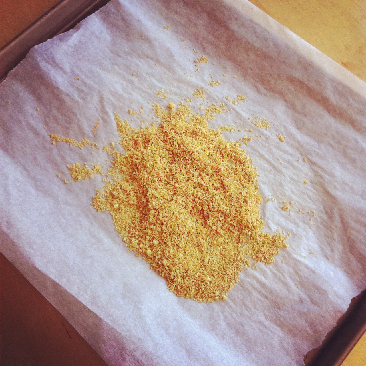 Grated lemon rind after drying