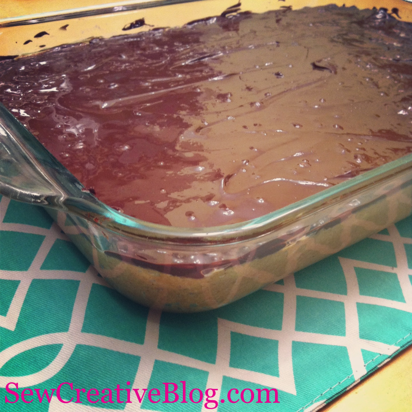 Chocolate Peanut Butter Bar Recipe Melted Peanut Butter On Top