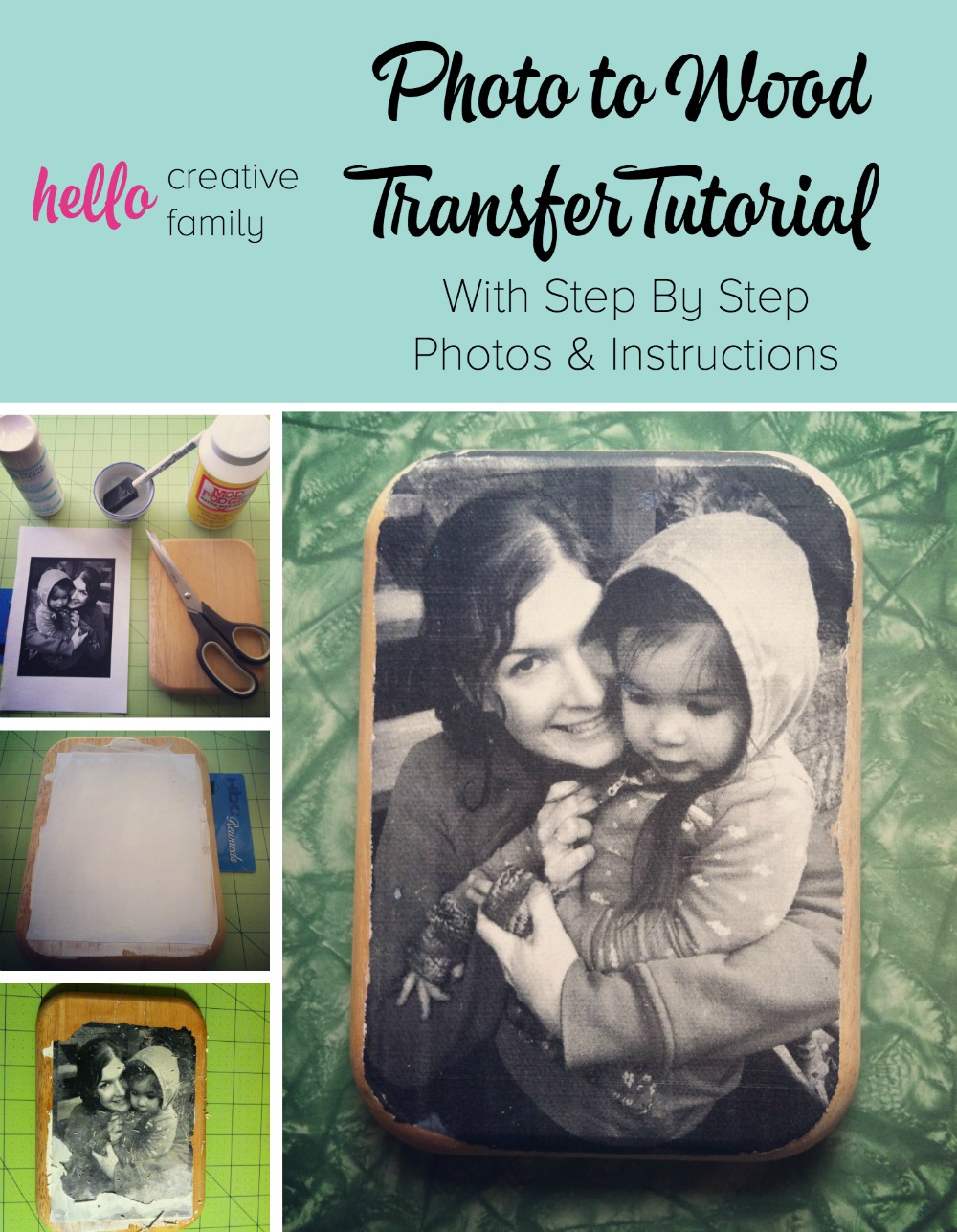 Photo to Wood Transfer Tutorial With Step By Step Photos and Instructions To Make A One of a Kind Handmade Gift. Great for photography lovers!