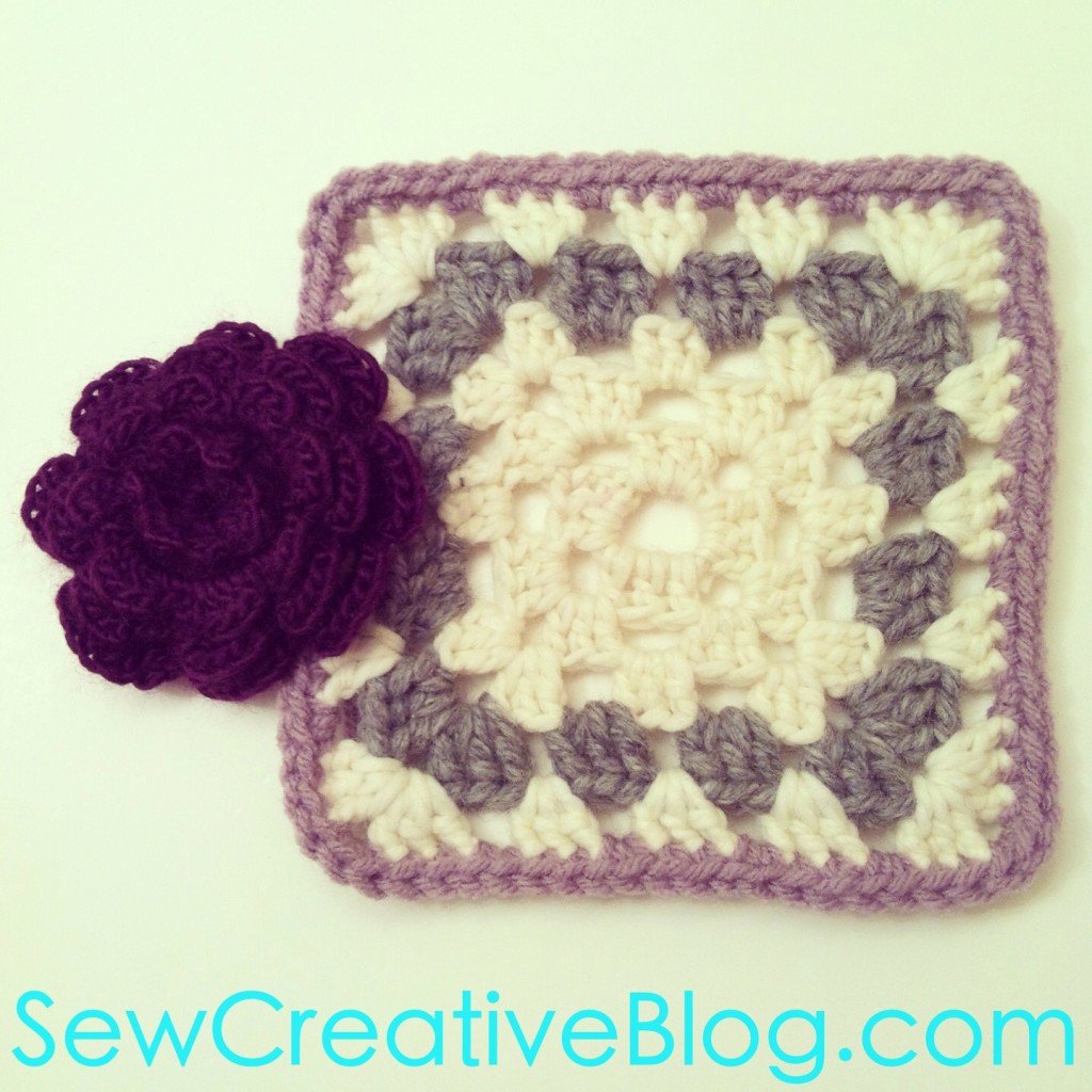 Crochet Flower and Granny Square on Sew Creative Blog