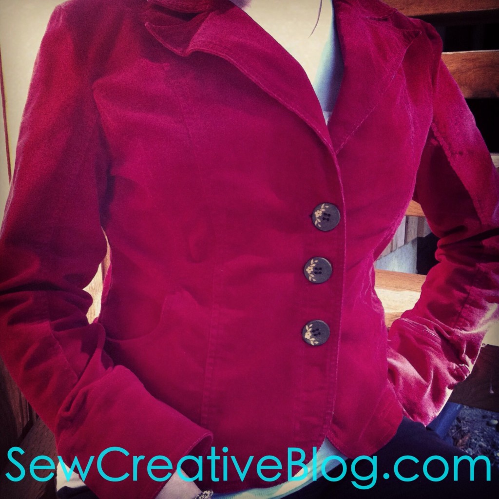 Thrift Store Find Re-invented jacket red cord