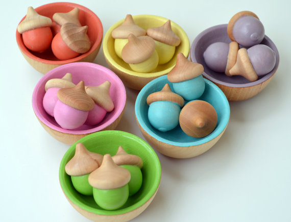 Wooden Acorn Sorting Toys from Bright Life Toys