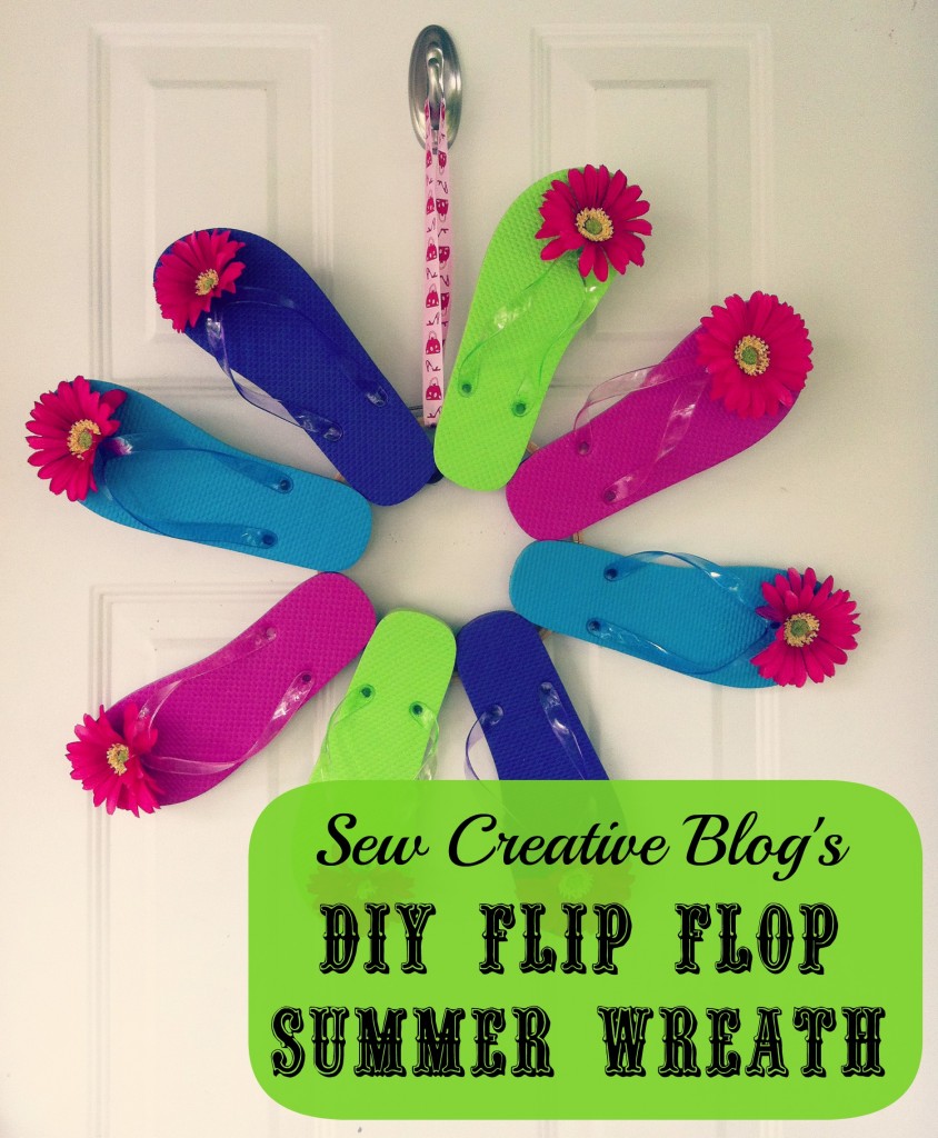 Sew Creative DIY Flip Flop Front Door Summer Wreath Decoration