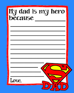 My Dad is My Hero Superman Questionaire