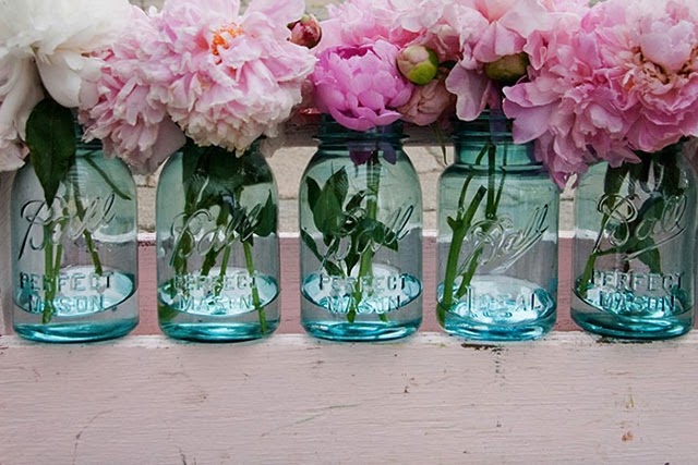 Beautiful Peony Blue Glass Flower Centerpieces Gorgeous For A Wedding