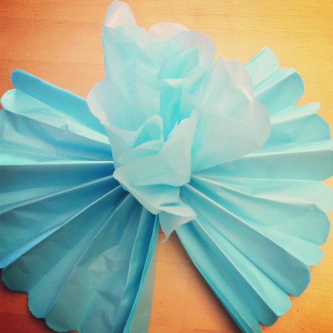 DIY Giant Tissue Paper Flowers Tutorial 2 for $1.00 Make Beautiful Birthday Party Decorations Step 7