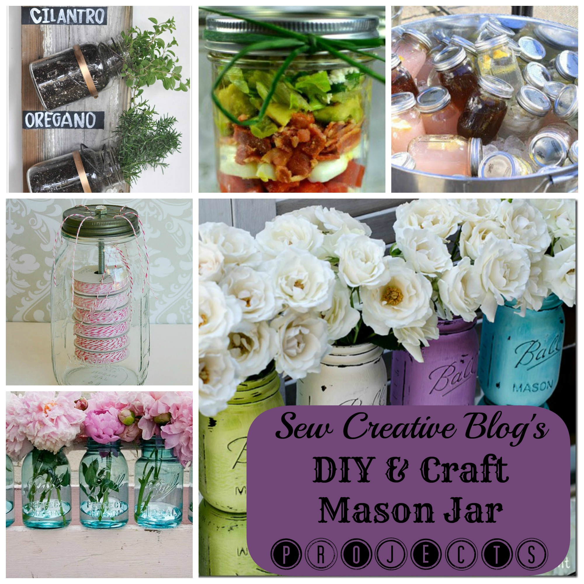 DIY and Craft Mason Jar Projects From Sew Creative