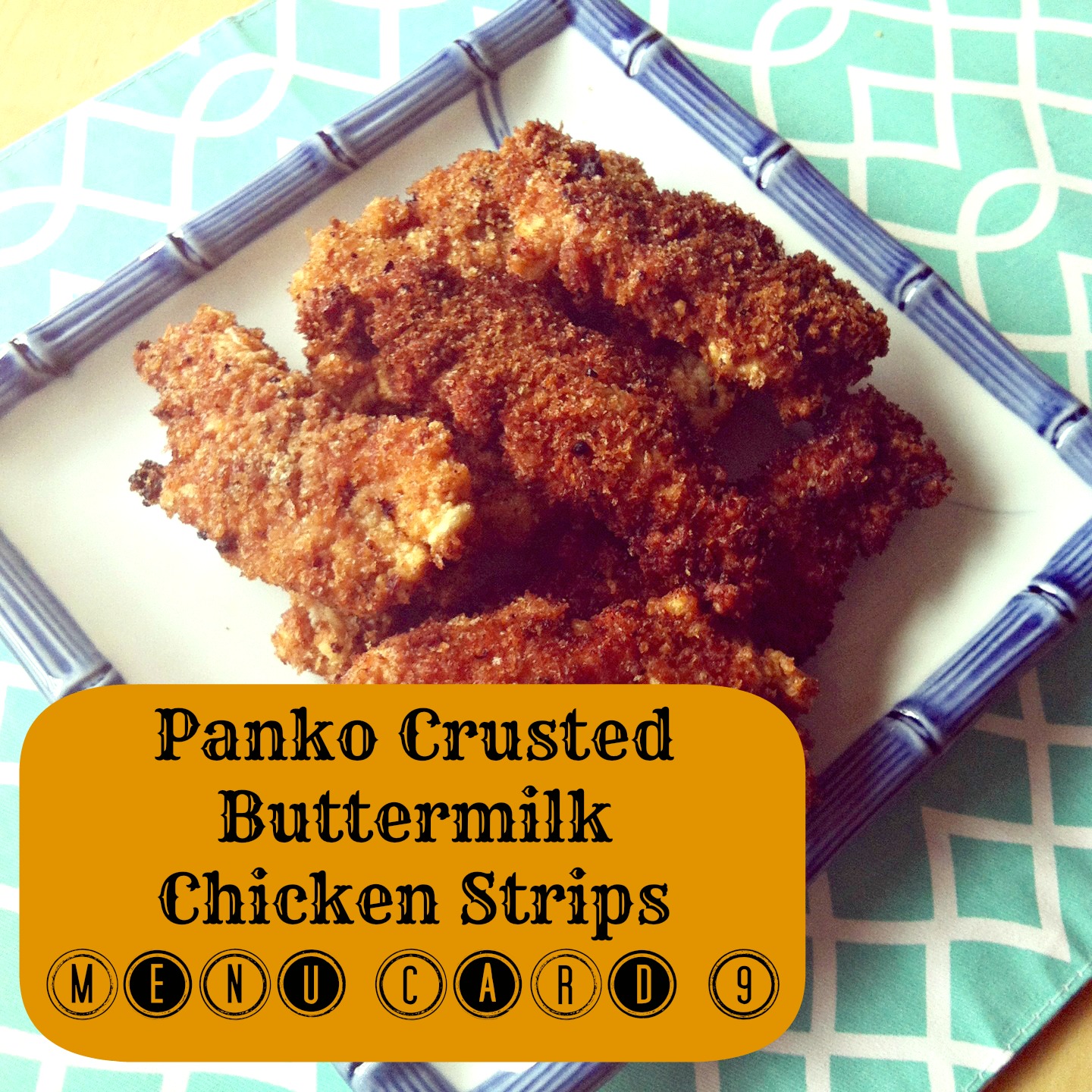 Panko Crusted Chicken Strip Menu Meal Planning Card