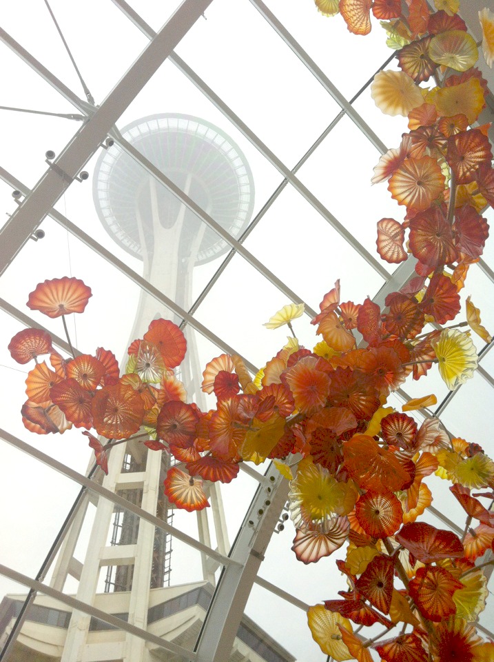 View of the Space Needle Through Dale Chilhuly's Glass House