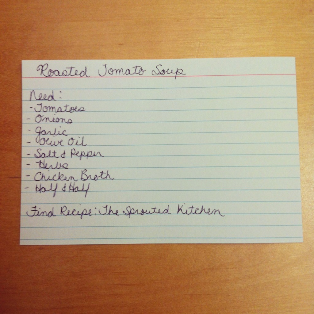 Menu Card Yummy Roasted Tomato Soup and Open Faced Grilled Cheese Sandwiches Recipe Menu Planning