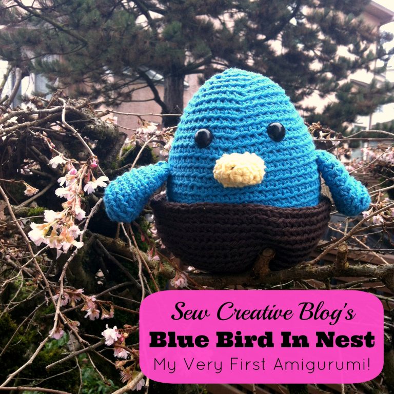 My Very First Amigurumi- Crocheted Blue Bird Amigurumi in Nest