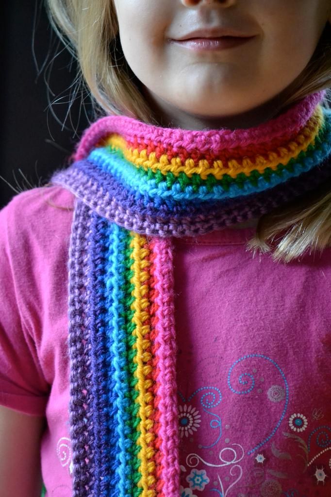 DIY Rainbow Scarf Crochet Pattern