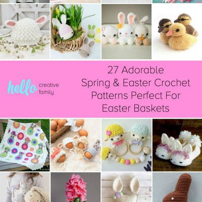 Stuff those Easter Basket with Non-Candy Handmade Gifts! We're sharing 27 Spring and Easter Crochet Patterns that your family will love! Adorable ideas for all levels from beginner crocheters to advanced! #Easter #Crochet #Craft #CrochetPatterns
