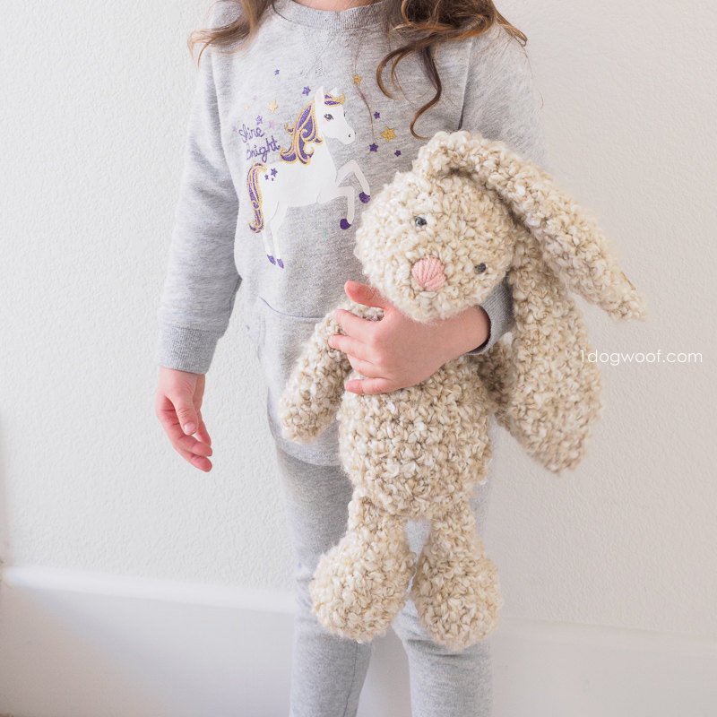Adorable Spring and Easter Crochet Patterns Perfect For Easter Baskets: Classic Stuffed Bunny Crochet Pattern from 1 Dog Woof