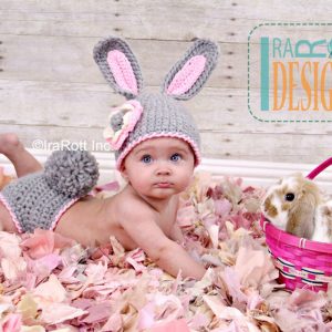 Easter Bunny Baby Hat and Diaper Cover Crochet Set from IraRott Patterns