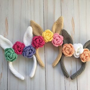 Adorable Spring and Easter Crochet Patterns Perfect For Easter Baskets: Easter Bunny Headband Crochet Pattern from Grace and Yarn