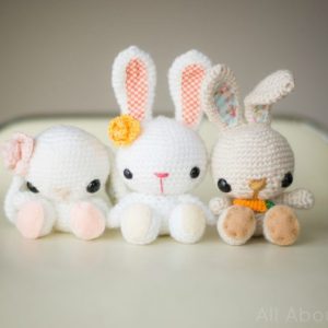 Adorable Spring and Easter Crochet Patterns Perfect For Easter Baskets: Spring Amigurumi Bunnies Crochet Pattern from All About Ami