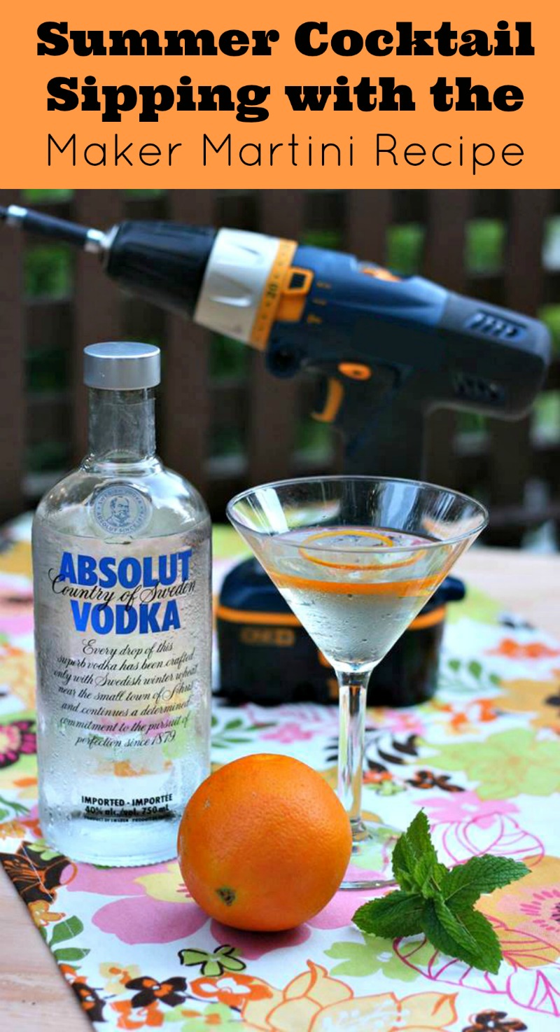Sew Creative Maker Martini Recipe using Absolut Vodka the perfect summer cocktail