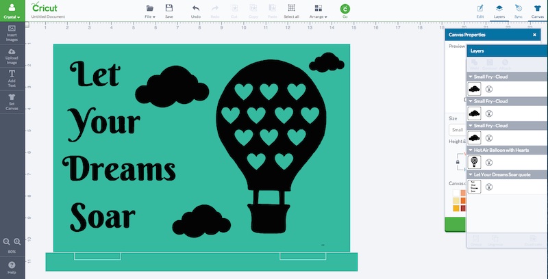 Hearts Let Your Dreams Soar Hot Air Balloon Laptop Decal