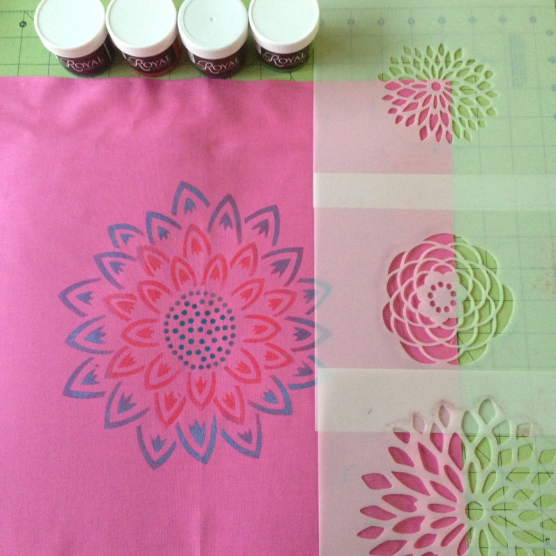 Stencilling supplies for your envelope pillows