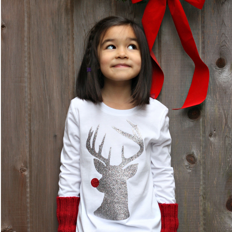 DIY Hipster Rudolph Shirt Made with the Cricut