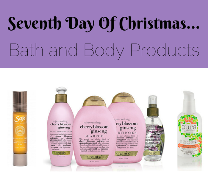 Seventh Day of Christmas gift ideas from Sew Creative. Bath and Body products from Organix, Saje and Ours by Cheryl Hickey