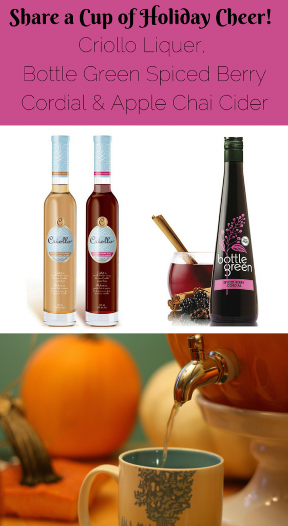 Share a cup (or 3) of holiday cheer! Criollo Liquer, Bottle Green Spiced Berry Cordial & Apple Chai Cider