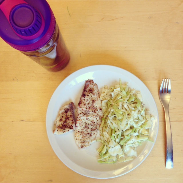 Grilled Fish with Cabbage Salad