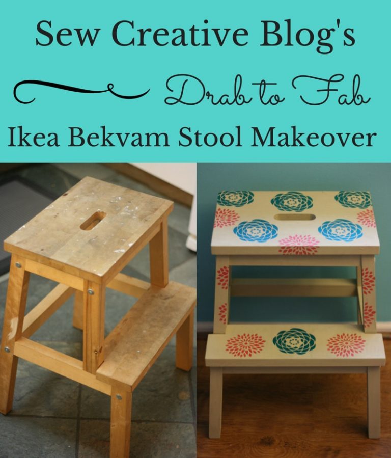 Sew Creative Blog's From Drab to Fab- Ikea Bekvam Stool Makeover