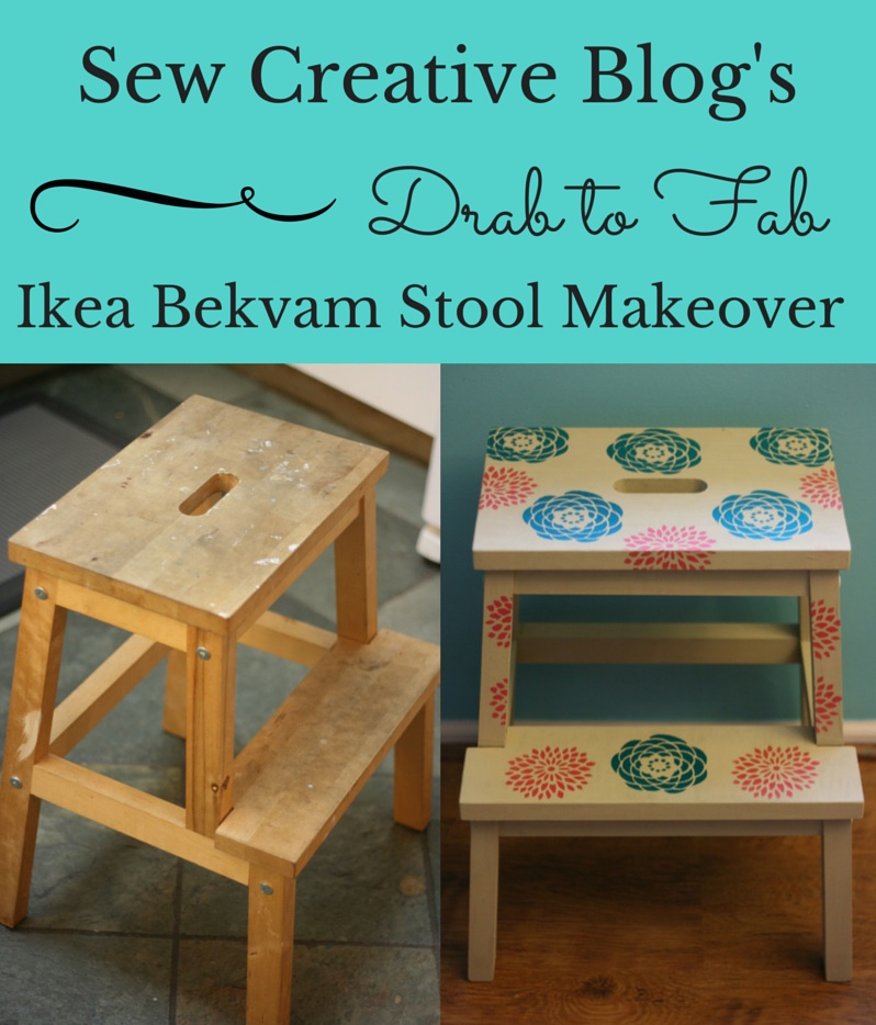 Sew Creative Blog's From Drab to Fab- Ikea Bekvam Stool Makeover
