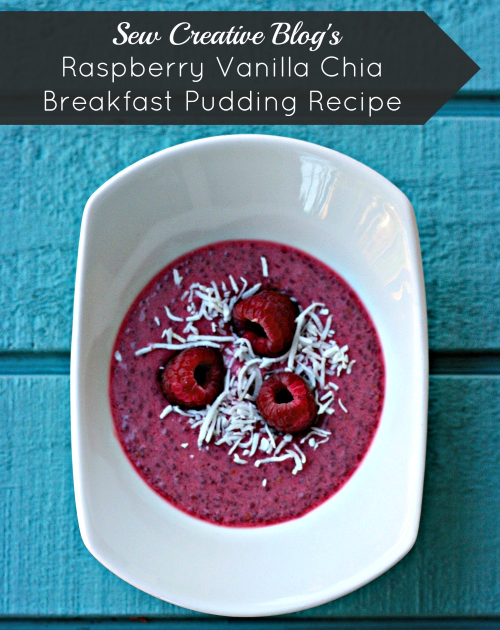 Delicious, nutritious and super easy Raspberry Vanilla Chia Breakfast Pudding Recipe from Sew Creative Blog a great paleo clean eating breakfast