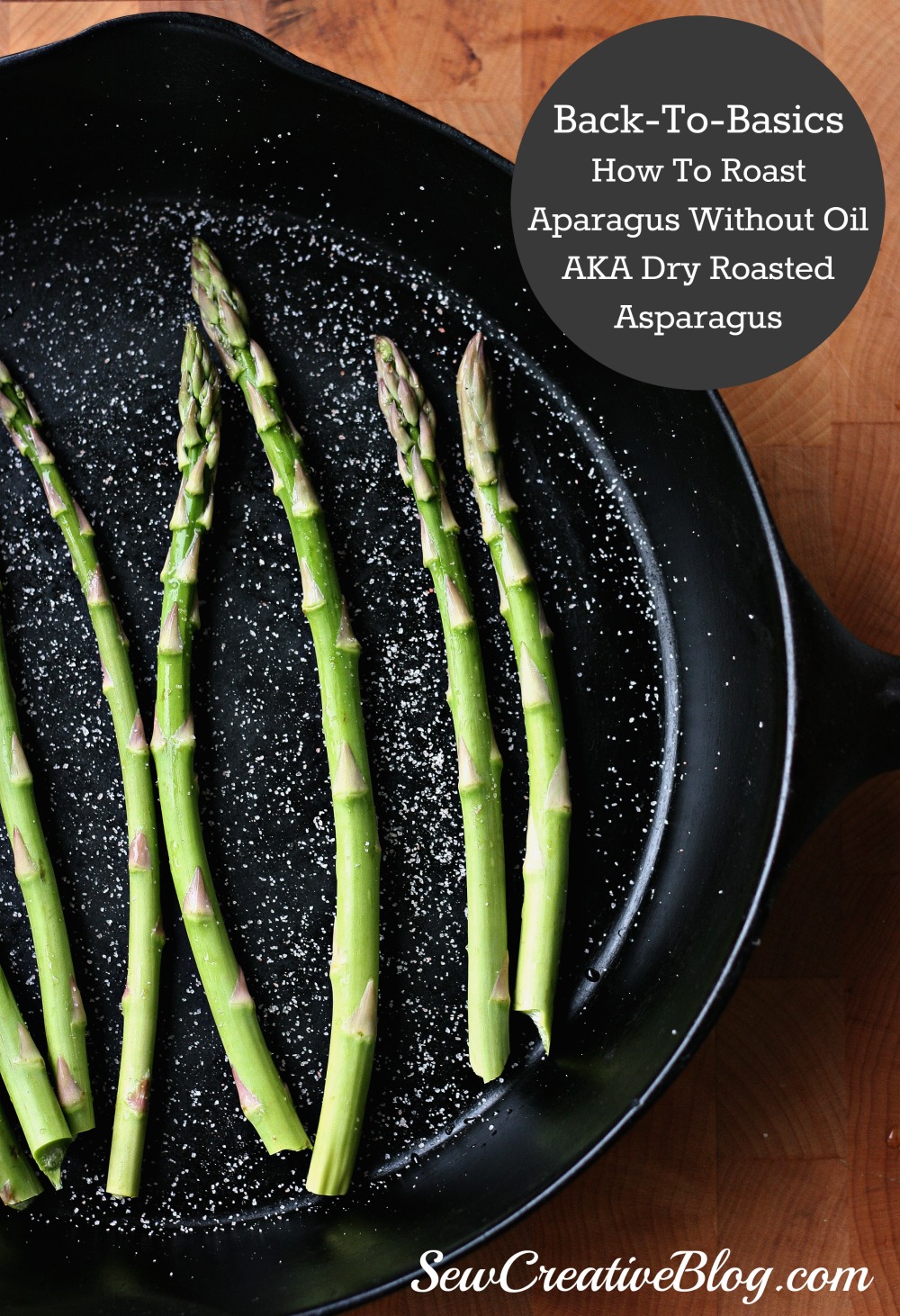 If you are watching your weight and trying to load up on veggies and cut out fat, this is the recipe for you. As part of Sew Creative's Back To Basics series she shares how to roast asparagus without oil!