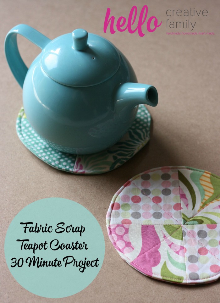 Fabric Scrap Teapot Coaster 30 Minute Project