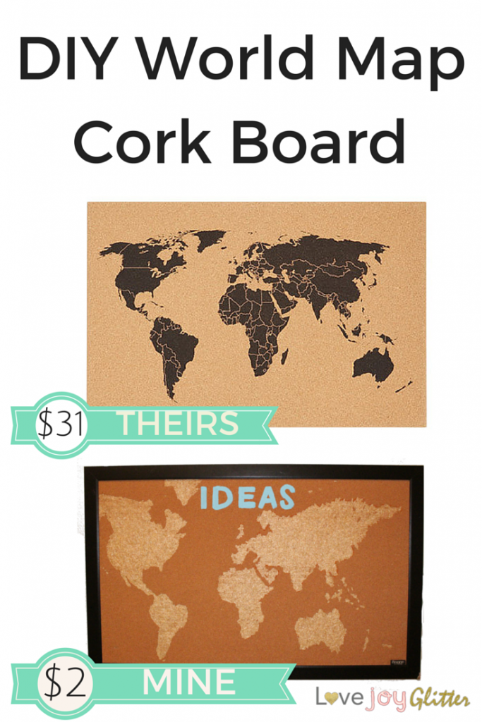 DIY Cork Board Map Tutorial from Love Joy Glitter. Turn a cork bulletin board into an adorable map with this easy tutorial.