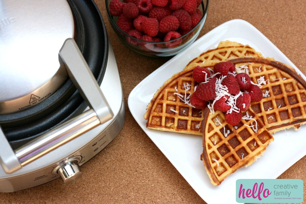 Hello Creative Family shares their paleo coconut waffle recipe along with variations to help you make the recipe your own