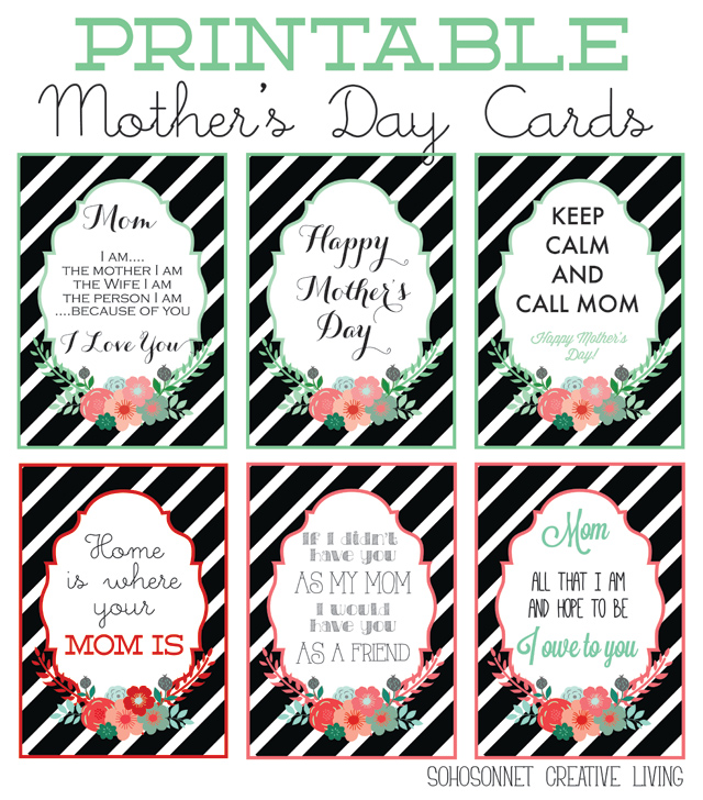 Mother's Day Printable Greeting Cards