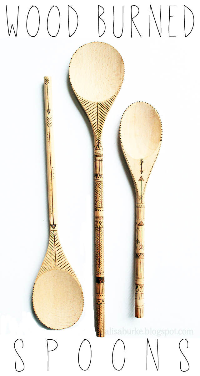 Wood burned spoons