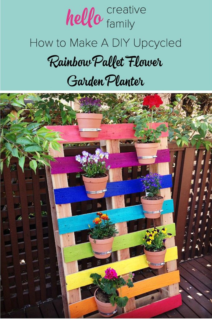 Create a bright & colorful upcycled rainbow pallet planter project with these simple instructions from Hello Creative Family. A great family weekend project that kids will love.
