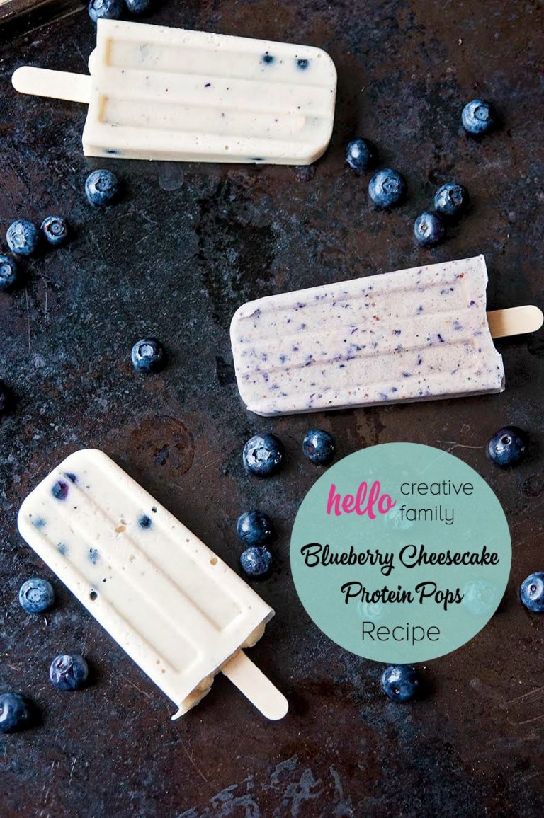 Blueberry Popsicle Recipe- Blueberry Cheesecake Protein Ice Pops