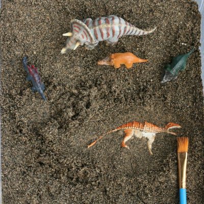 DIY Dinosaur Excavation Sensory Bin