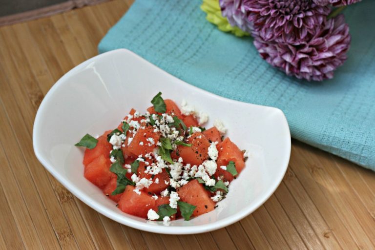 Back to Basics- Watermelon Salad Recipe with Basil, Feta and Cracked Black Pepper