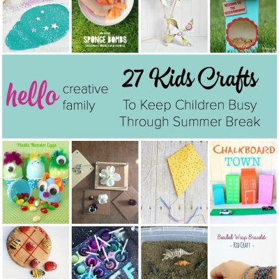 Looking for tons of great kids craft ideas to keep children busy over summer break Here is a great list of kid's projects from some of the best craft bloggers around!