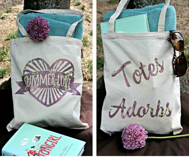 Totes Adorbs Book Bag and Summer Love Beach Bag Made On the Cricut Explore