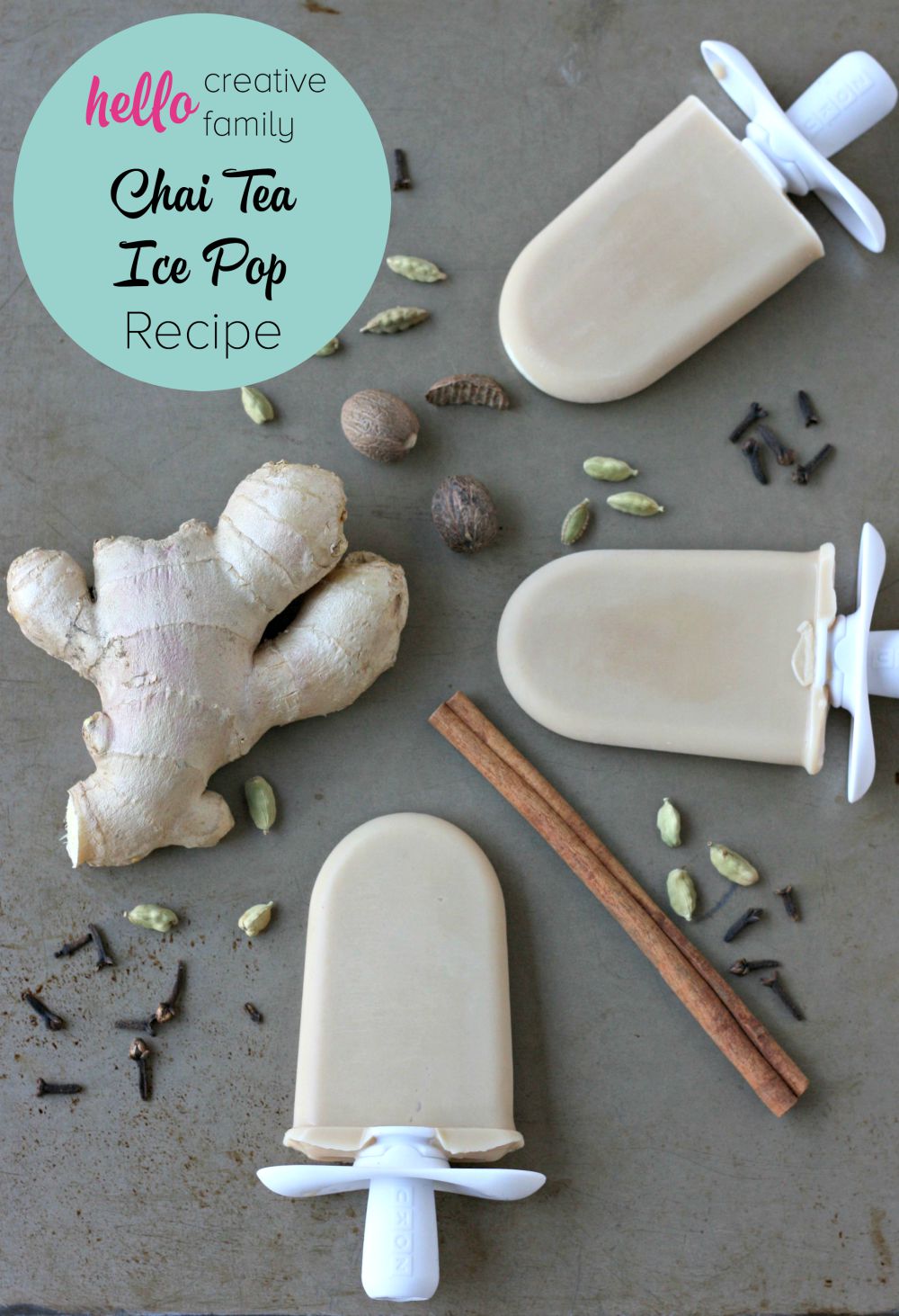 Creamy, sweet, spicy and delicious, this chai tea ice pop recipe is perfect for a hot summer day! A yummy grownup treat!