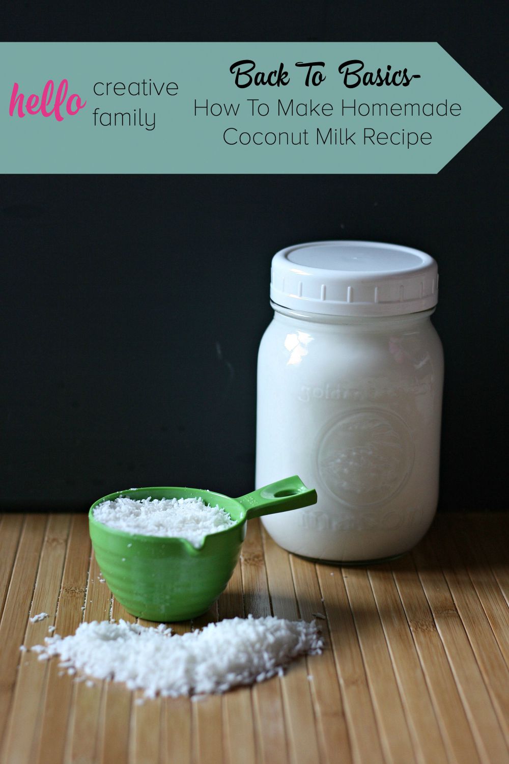 Chuck out those cans of coconut milk! Learn how to make homemade coconut milk using Hello Creative Family's quick and easy recipe
