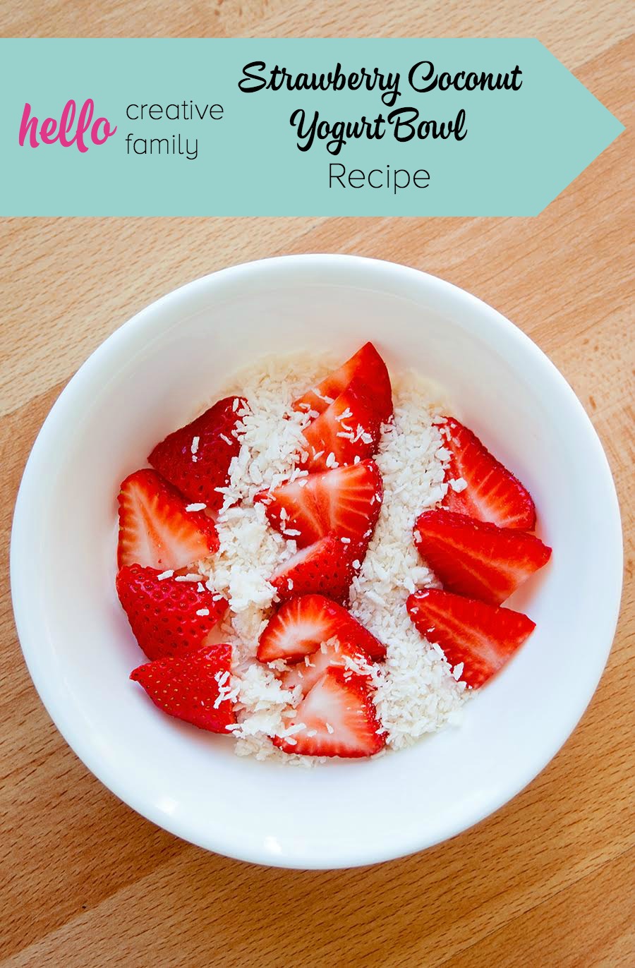 Need a quick breakfast or snack that's healthy? Searching for something the entire family will love? Check out this Strawberry Coconut Yogurt Bowl Recipe!