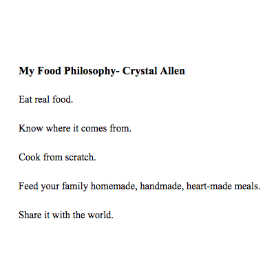 Crystal Allen Hello Creative Family Food Philosophy