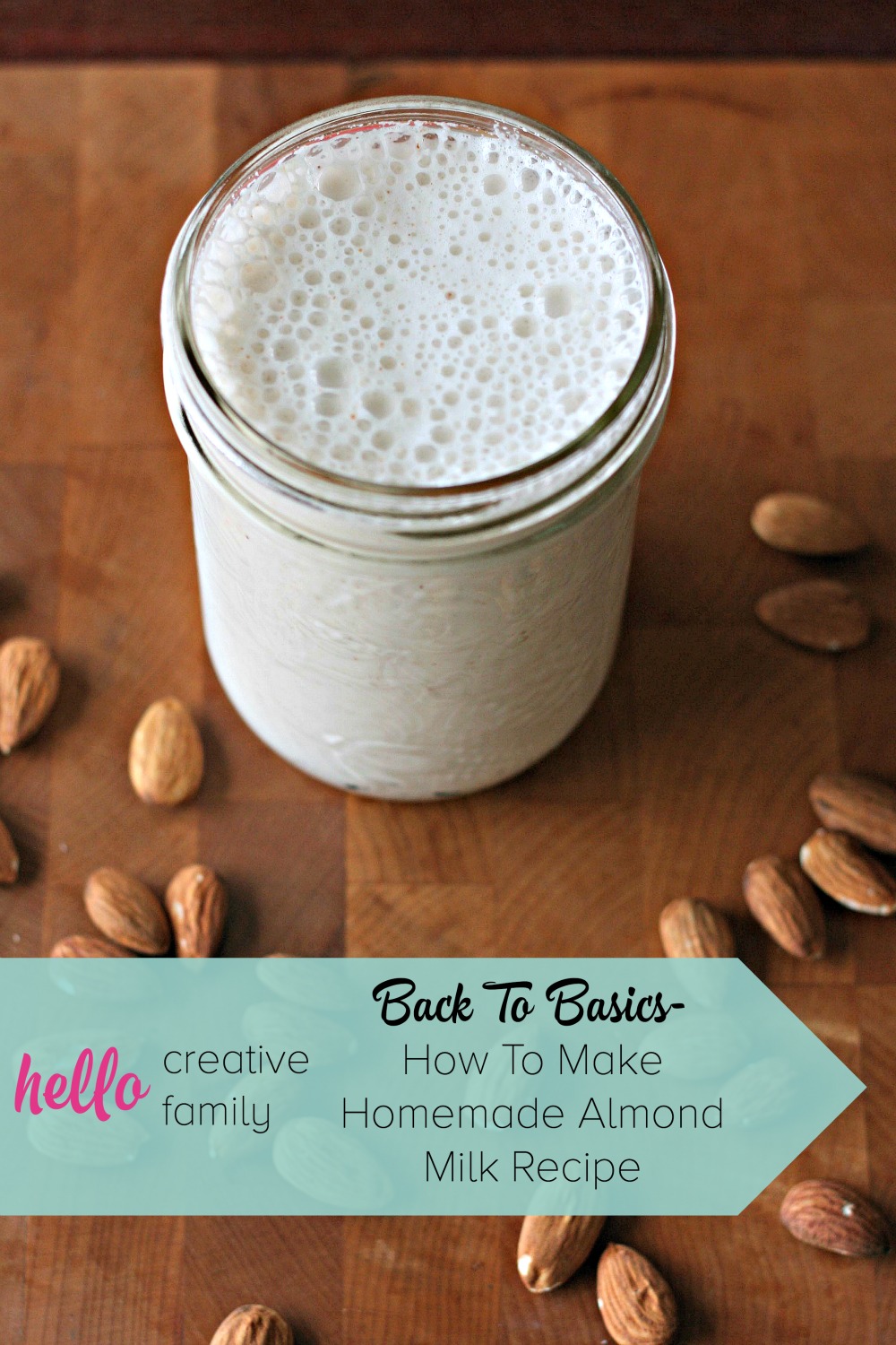 Have you ever noticed the other ingredients in almond milk. In this Back To Basics post we share our 3 ingredient how to make homemade almond milk recipe.